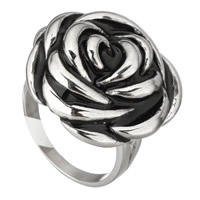 Enamel Stainless Steel Finger Ring, Flower, for woman, 26mm, US Ring Size:10, Sold By PC