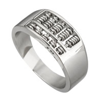 Rustfrit stål Mænd Finger Ring, Stainless Steel, Abacus, for mennesket, oprindelige farve, 9mm, Størrelse:10, Solgt af PC