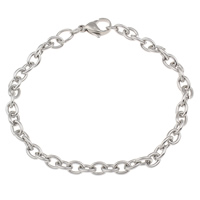 304 Stainless Steel Bracelet, oval chain, 4.50x6x1mm, Sold Per Approx 7 Inch Strand