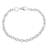 304 Stainless Steel Bracelet, oval chain, original color, 4.60x6x1mm, Sold Per Approx 7 Inch Strand