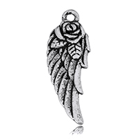 Wing Shaped Tibetan Style Pendants, antique silver color plated, nickel, lead & cadmium free, 11x31x3.50mm, Hole:Approx 2mm, 500PCs/Lot, Sold By Lot
