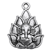 Tibetan Style Animal Pendants, Elephant, antique silver color plated, nickel, lead & cadmium free, 18.50x25x4mm, Hole:Approx 2mm, 500PCs/Lot, Sold By Lot