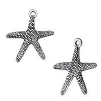 Tibetan Style Animal Pendants, Starfish, antique silver color plated, nickel, lead & cadmium free, 22x24x3mm, Hole:Approx 2mm, 1000PCs/Lot, Sold By Lot