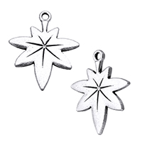 Tibetan Style Leaf Pendants, antique silver color plated, nickel, lead & cadmium free, 26x30x2mm, Hole:Approx 2mm, 300PCs/Lot, Sold By Lot