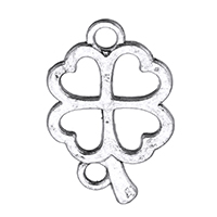 Tibetan Style Clover Pendant, Four Leaf Clover, antique silver color plated, hollow, nickel, lead & cadmium free, 15x23x2mm, Hole:Approx 2mm, 1000PCs/Lot, Sold By Lot