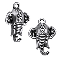 Tibetan Style Animal Pendants, Elephant, antique silver color plated, nickel, lead & cadmium free, 15x21x4mm, Hole:Approx 2mm, 1000PCs/Lot, Sold By Lot