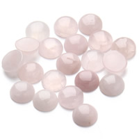 quartz rose cabochon, Plat rond, dos plat, 12mm, 20PC/sac, Vendu par sac