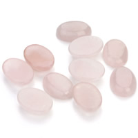 quartz rose cabochon, ovale plat, normes différentes pour le choix & dos plat, 20PC/sac, Vendu par sac