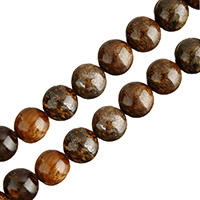 Bronzit Stein Perle, rund, natürlich, verschiedene Größen vorhanden, Bohrung:ca. 0.5-1mm, Länge:ca. 15 ZollInch, verkauft von Menge