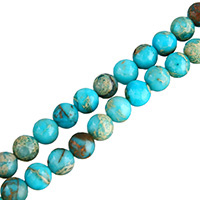 Impression Jaspis Perle, rund, natürlich, verschiedene Größen vorhanden, blau, Bohrung:ca. 0.5-1mm, Länge:ca. 16 ZollInch, verkauft von Menge