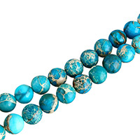 Царский джаспер Бусины, Круглая, натуральный, разный размер для выбора, голубой, отверстие:Приблизительно 0.5-1mm, длина:Приблизительно 16 дюймовый, продается Лот