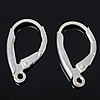 925 Sterling Sølv Lever Back Earring Component, med loop, 10x16.8x2mm, Hole:Ca. 1.5mm, Solgt af par