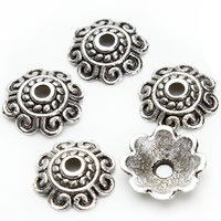Zinc Alloy Bead Cap Flower antique silver color plated lead & cadmium free 10mm Approx 1.5mm Sold By Bag