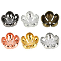 Brass Bead Cap, Flower, plated, more colors for choice, nickel, lead & cadmium free, 13x6mm, Hole:Approx 1.5mm, 50PCs/Bag, Sold By Bag