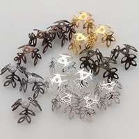 Tibetan Style Bead Cap, Flower, plated, more colors for choice, lead & cadmium free, 13x4mm, Hole:Approx 1.5mm, 500PCs/Bag, Sold By Bag