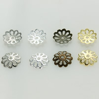 Zinklegierung Perlenkappe, Blume, plattiert, keine, frei von Blei & Kadmium, 8.5mm, Bohrung:ca. 1.5mm, 1000PCs/Tasche, verkauft von Tasche