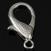 Tibetan Style Lobster Clasp, platinum color plated, lead & cadmium free, 18x30mm, Hole:Approx 2mm, 20PCs/Bag, Sold By Bag