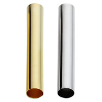 Perle tube en laiton, Placage, plus de couleurs à choisir, protéger l'environnement, sans nickel, plomb et cadmium, 30mm, Trou:Environ 4mm, 100PC/sac, Vendu par sac