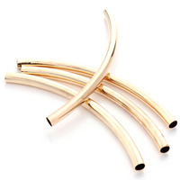 Brass Tube Beads, gold color plated, nickel, lead & cadmium free, 4x80mm, Hole:Approx 3mm, 20PCs/Bag, Sold By Bag