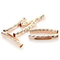 Brass Tube Beads rose gold color plated flower cut nickel lead & cadmium free Approx 3mm Sold By Bag