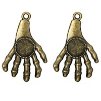 Tibetan Style Pendant Cabochon Setting, Claw, antique bronze color plated, lead & cadmium free, 35x55mm, Hole:Approx 2mm, Inner Diameter:Approx 14mm, 10PCs/Bag, Sold By Bag