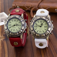 Unisex Wrist Watch Cowhide with Glass & Zinc Alloy antique bronze color plated adjustable nickel lead & cadmium free 40mm 32mm Length Approx 9.5 Inch Sold By Lot