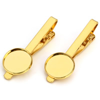 Brass Tie Clip Finding gold color plated nickel lead & cadmium free 35mm Sold By Bag