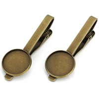 Brass Tie Clip Finding, antique bronze color plated, different inner diameter for choice, nickel, lead & cadmium free, 35mm, 10PCs/Bag, Sold By Bag