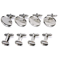 Cufflinks Findings, Brass, platinum color plated, different inner diameter for choice, nickel, lead & cadmium free, 14-30mm, 10PCs/Bag, Sold By Bag