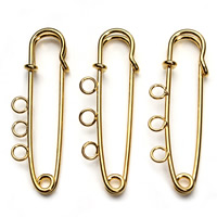 Iron Brooch Findings Safety Pin gold color plated lead & cadmium free 50mm Approx 2mm Sold By Bag