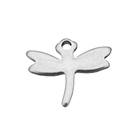 Stainless Steel Tag Charm Dragonfly original color Approx 1mm Sold By Lot