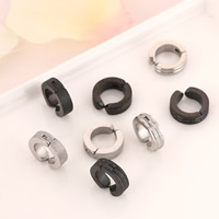 Stainless Steel Huggie Hoop Earring, plated, stardust, more colors for choice, 13x4mm, 10Pairs/Bag, Sold By Bag