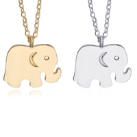 Zinc Alloy Jewelry Necklace Elephant plated oval chain & for woman lead & cadmium free pendant length 12mm Sold Per Approx 15.5 Inch Strand