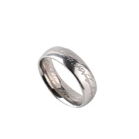 Stainless Steel Finger Ring Donut & with letter pattern original color Sold By PC