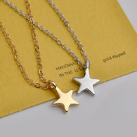Zinc Alloy Jewelry Necklace Star plated oval chain & for woman lead & cadmium free Sold Per Approx 15.5 Inch Strand