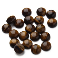 Tiger Eye Cabochon, Flat Round, different size for choice & flat back, 12mm, 20PCs/Bag, Sold By Bag