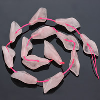 Natural Rose Quartz Beads, Loudspeaker, 14x28mm, Hole:Approx 1mm, Approx 13PCs/Strand, Sold Per Approx 15.5 Inch Strand