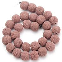 Natural Lava Beads, Drum, different size for choice, pink, Hole:Approx 2mm, Sold Per Approx 15.5 Inch Strand