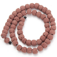 Natürliche Lava Perlen, Trommel, verschiedene Größen vorhanden, rot, Bohrung:ca. 2mm, verkauft per ca. 15.5 ZollInch Strang