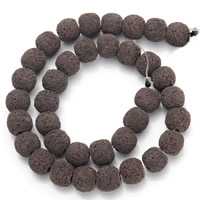 Natürliche Lava Perlen, Trommel, verschiedene Größen vorhanden, Kaffeefarbe, Bohrung:ca. 2mm, verkauft per ca. 15.5 ZollInch Strang