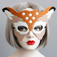Fashion Party Mask Felt with Satin Ribbon Christmas jewelry 180mm Sold By PC