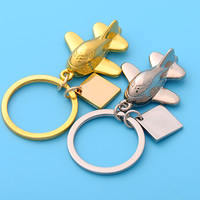 Zinc Alloy Key Clasp with iron ring Airplane plated lead & cadmium free Approx 25mm Sold By PC