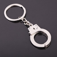 Zinc Alloy Key Clasp with iron ring Handcuffs platinum color plated lead & cadmium free Approx 25mm Sold By PC