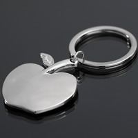 Zinc Alloy Key Clasp with iron ring Apple platinum color plated lead & cadmium free Approx 25mm Sold By PC