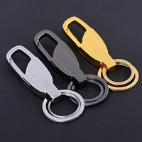 Zinklegierung Schlüssel Verschluss, mit Eisen Ring, plattiert, gemischte Farben, frei von Blei & Kadmium, 85x21x8mm, Bohrung:ca. 25mm, verkauft von PC