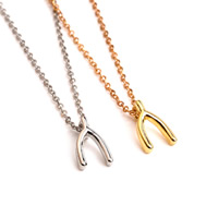 Zinc Alloy smykker halskæde, med 5cm extender kæde, Wishbone, forgyldt, oval kæde & for kvinde, flere farver til valg, bly & cadmium fri, 8x13mm, Solgt Per Ca. 15.5 inch Strand