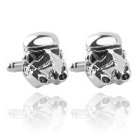 Cufflinks, Tibetan Style, Star Wars Character, silver color plated, for man & enamel, nickel, lead & cadmium free, 18x20mm, Sold By Pair