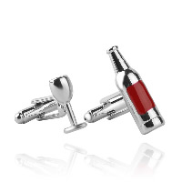 Zinc Alloy Asymmetric Cufflinks silver color plated for man & enamel nickel lead & cadmium free  Sold By Pair
