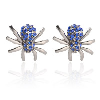 Cufflinks Zinc Alloy Spider silver color plated for man & with rhinestone nickel lead & cadmium free Sold By Pair