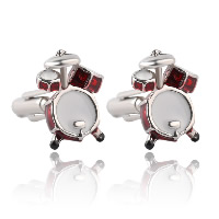 Cufflinks, Tibetan Style, Rack, silver color plated, for man & enamel, nickel, lead & cadmium free, 15x20mm, Sold By Pair